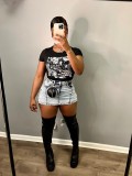 Women's Vintage Wash Stretch Denim Shorts