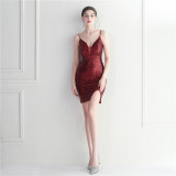 Plus Size Women Sequins Formal Party Mini Evening Drees