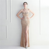 Plus Size Women Sequins Formal Party Maxi Evening Drees