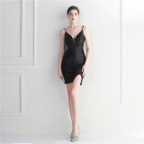 Plus Size Women Sequins Formal Party Mini Evening Drees