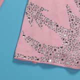 Women Sexy Beaded Stretch Long Sleeve Jumpsuit