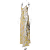 Women's Winter Fashion Sexy Low Back Shiny Strap Dress
