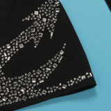 Women Sexy Beaded Stretch Long Sleeve Jumpsuit