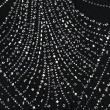 Women Sexy Beaded See-Through Bodycon Stretch Sleeveless Jumpsuit