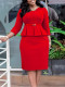 Winter Women's V-Neck Ruffled High Waist Slim Fit Pencil Dress