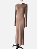 Women fall knitting hooded Bodycon dress