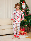 Cartoon Floral Deer Print Parent-Child Christmas Pajamas Home Wear Long-Sleeved Set