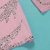 Women Sexy Beaded Stretch Long Sleeve Jumpsuit