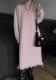 Long Ripped Raw Edge Knitting Dress Women's Autumn And Winter Loose Long Sleeve Basic Shirt