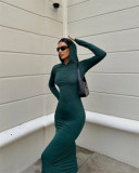 Women fall knitting hooded Bodycon dress