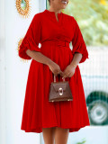 Women's Autumn And Winter Fashion Chic Plus Size Pleated A-Line African Dress