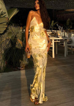 Women's Winter Fashion Sexy Low Back Shiny Strap Dress Women's Winter Fashion Sexy Low Back Shiny Strap Dress