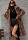 Autumn And Winter Fashionable Casual Turndown Collar Leopard Fleece Coat For Women