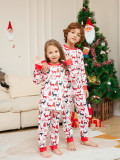 Cartoon Floral Deer Print Parent-Child Christmas Pajamas Home Wear Long-Sleeved Set