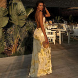 Women's Winter Fashion Sexy Low Back Shiny Strap Dress