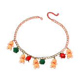 Christmas Cute Cartoon Santa Man Christmas Tree Bell Necklace Women's Accessories