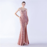 Plus Size Women Sequins Formal Party Maxi Evening Drees