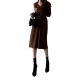 Autumn And Winter Retro Chic Knitting Dress Women's Loose Lazy Style Basic Sweater Long Dress