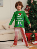 Autumn And Winter Home Wear Striped Pajamas Set Christmas Print Parent-Child Wear