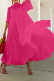 Women chiffon Patchwork Short Sleeve Maxi Dresses