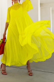 Women chiffon Patchwork Short Sleeve Maxi Dresses