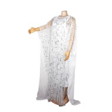 African Women beard sequin Maxi Dress