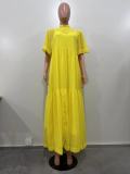 Women chiffon Patchwork Short Sleeve Maxi Dresses