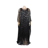 African Women beard sequin Maxi Dress