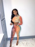 Women sexy printed Top and Pant two-piece set