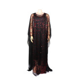African Women beard sequin Maxi Dress