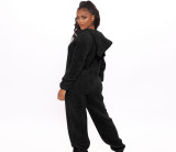 Women Long Sleeve Hooded Casual Jumpsuit