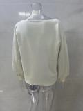 Lantern Sleeve Loose Pullover Knitting Sweater For Women