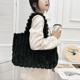 Women Shoulder Furry Tote Bag