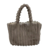 Women Shoulder Furry Tote Bag