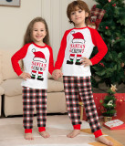 Christmas Family Wear Deer Head Print Plaid Print Long Sleeve Pajama Set