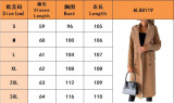 Women Solid Long Sleeve Double Breasted Pocket Coat