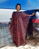 African Women beard sequin Maxi Dress