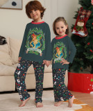 Christmas Family Wear Cartoon Print Round Neck Long Sleeve Pajama Set