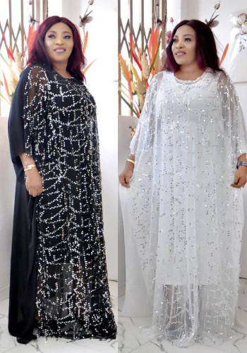 African Women beard sequin Maxi Dress