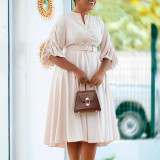 Women's Autumn And Winter Fashion Chic Plus Size Pleated A-Line African Dress