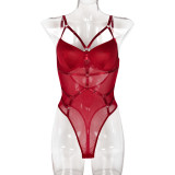 Women SolidPatchwork One-piece Sexy Lingerie
