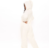Women Long Sleeve Hooded Casual Jumpsuit