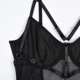 Women SolidPatchwork One-piece Sexy Lingerie