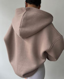 Letter Printed Long-Sleeved V-Neck Hoodies