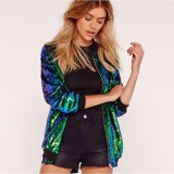 Casual Women's Fall Outer Coat Plus Size Loose Sequin Baseball Jacket