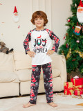 Christmas Cartoon Letter Tree Print Parent-Child Pajamas Set