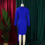 Autumn Long Sleeve Chic Elegant ol Pencil Plus Size African Dress