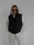 Autumn And Winter Trendy Sleeveless Hooded Down Cotton Jacket Cotton-Padded Outer Vest