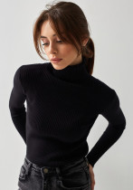 Autumn Turtleneck Pullover Sweater Knitting Basic Shirt For Women