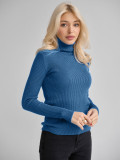 Autumn Turtleneck Pullover Sweater Knitting Basic Shirt For Women
